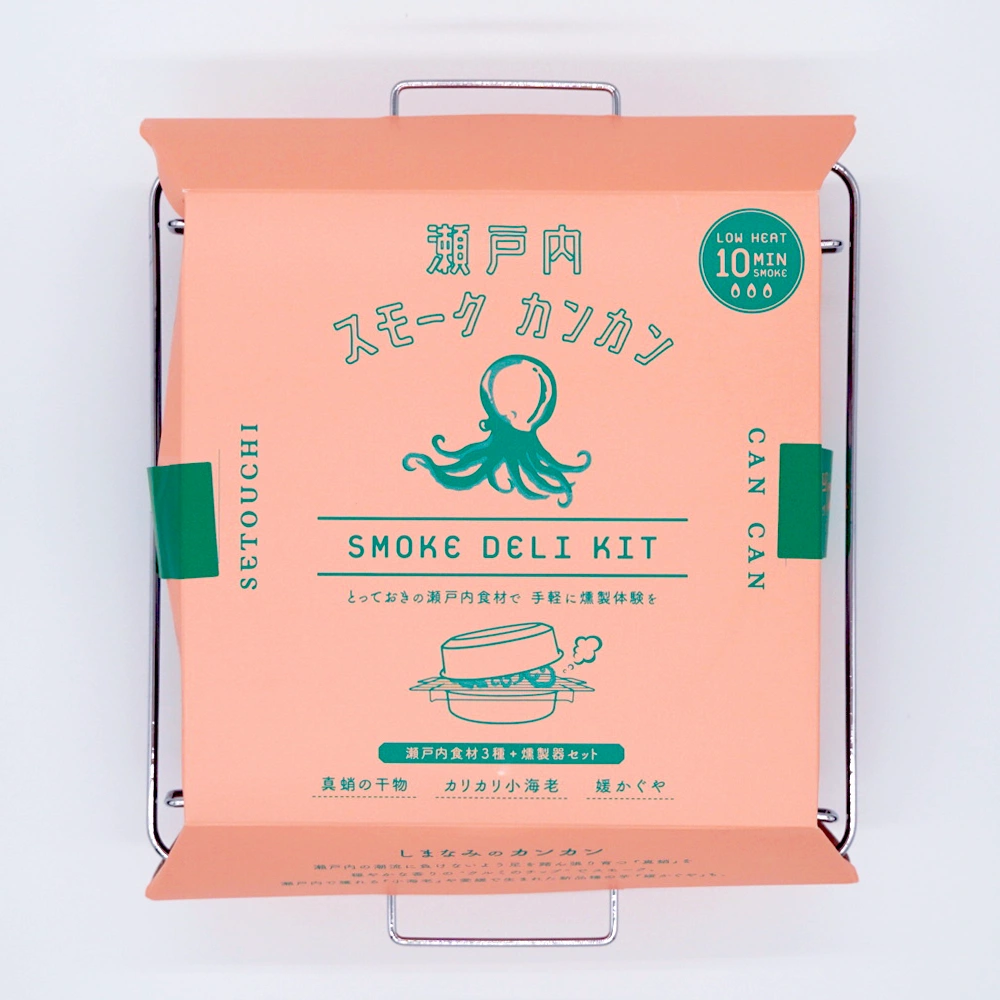 瀬戸内スモークカンカン・しまなみのカンカン（蛸とクルミ／燻製器＋食材＋スモークチップのセット）