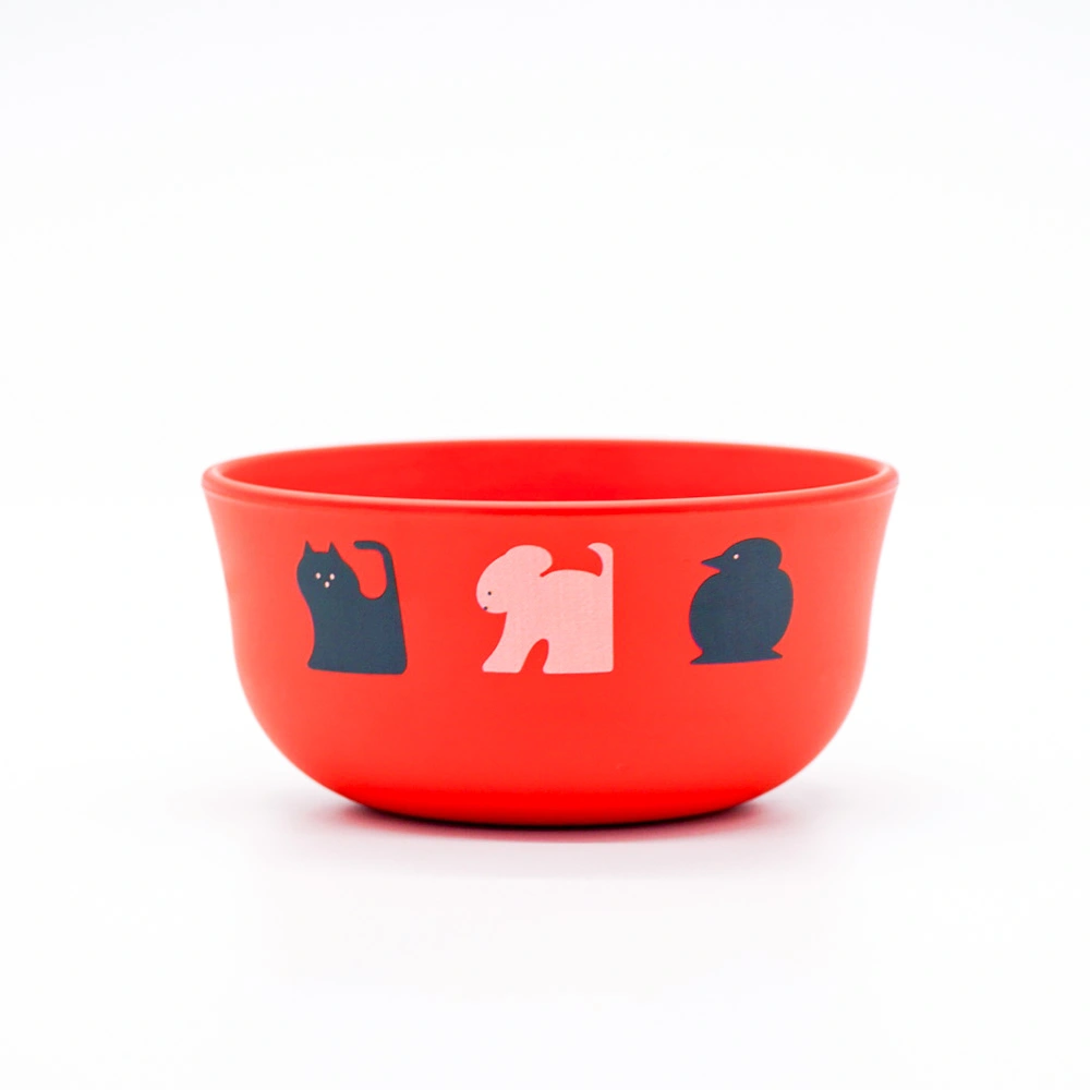 Shellmine Kids Bowl【Animal/Red】（シェルミンキッズ ボウル/動物モチーフ・赤）