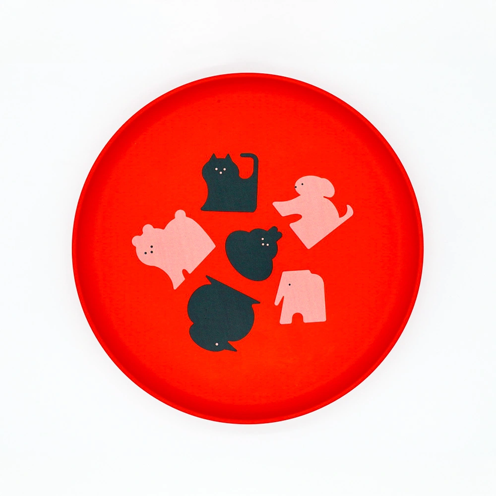 Shellmine Kids Plate【Animal/Red】（シェルミンキッズ プレート/動物モチーフ・赤）
