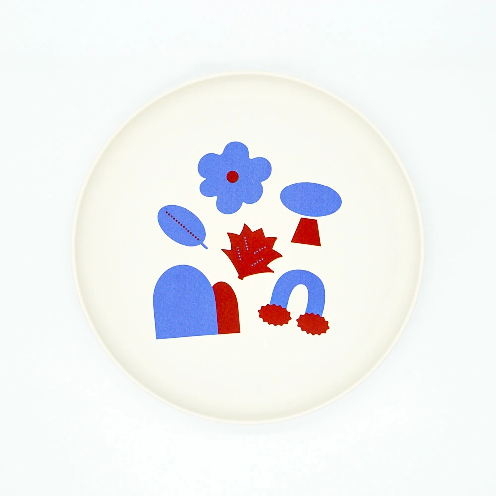 Shellmine Kids Plate【Plant/White】（シェルミンキッズ プレート/植物モチーフ・白）